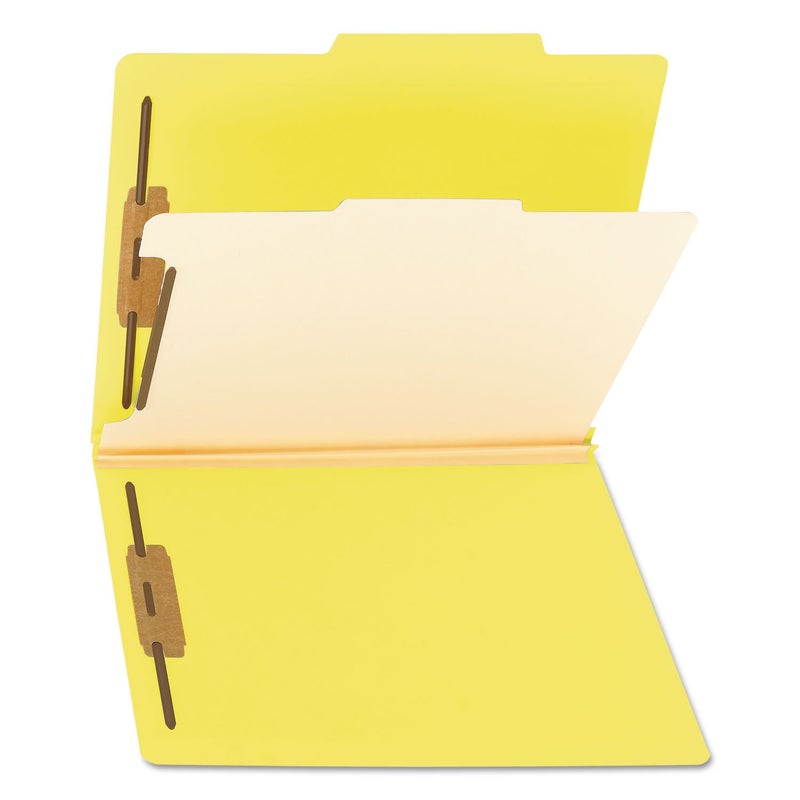 Smead Classification File Folder, 2" Expansion, 2/5-Cut Tab, Letter Size, 10 per Box (1 Divider, Yellow) - Image 5